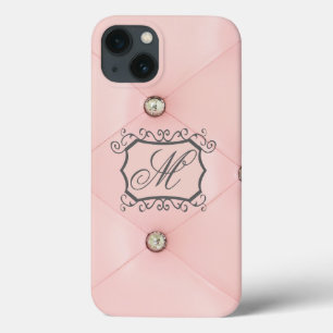 Diamond Bling Pink Tufted Leather Jewel iPad Case