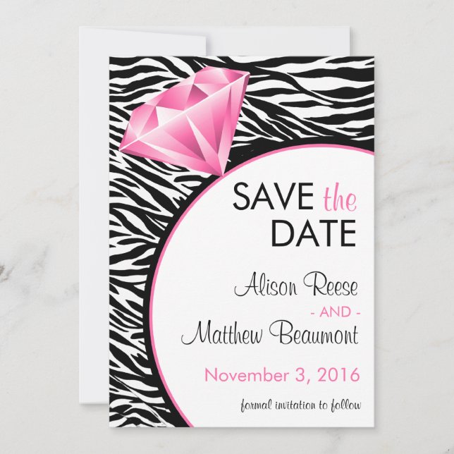 Diamond Bling Save the Date (Front)