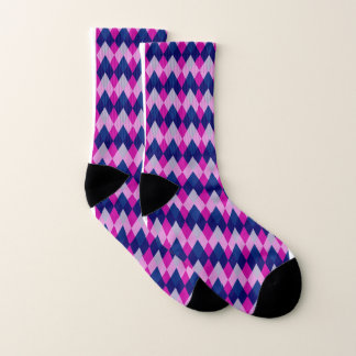 Diamond Blue Pinks Printed Socks