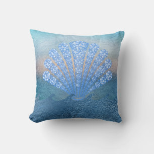 Diamond Blue Sea Throw Pillow