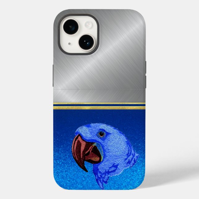 Diamond Blue Sparkle Parrot Bird Lover Case (Back)