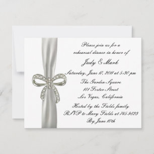 Diamond Bow Rehearsal Dinner Invitation