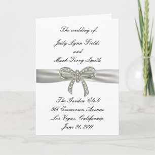 Diamond Bow Wedding Program Card