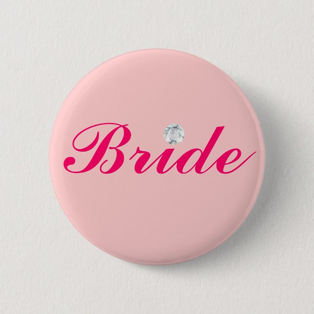 DIAMOND BRIDE 2 INCH ROUND BUTTON (Front)