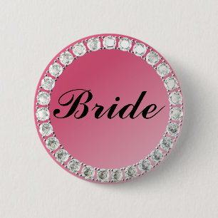 Diamond Bride 2 Inch Round Button