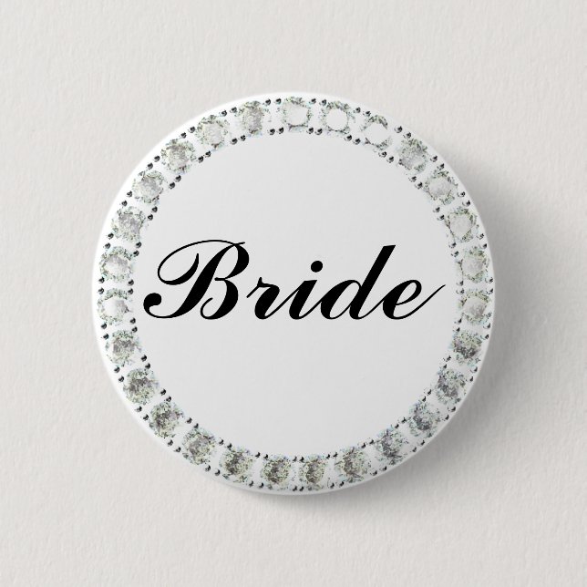 Diamond Bride-white 2 Inch Round Button (Front)