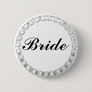 Diamond Bride-white 2 Inch Round Button