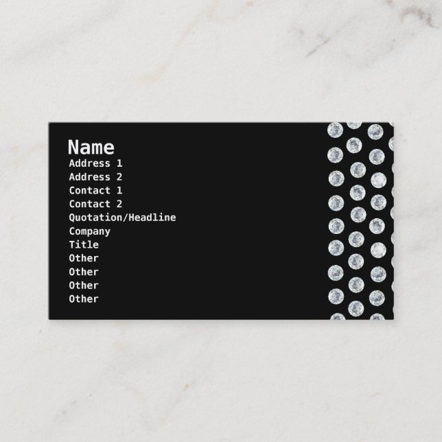 DIAMOND BUSINESS CARD - Black (Front)