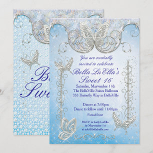 Diamond Butterfly Party Invitations