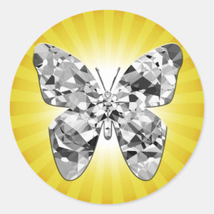 Diamond Butterfly Sunny Sticker