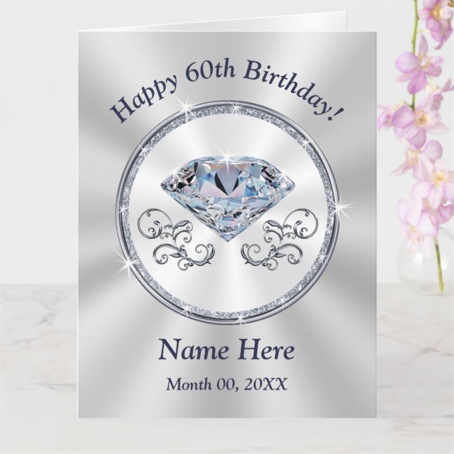 Diamond, Cartes personnalisées pour son 60e annive (Orchidée)