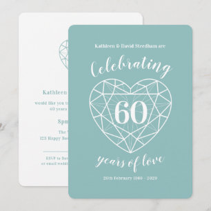 Diamond celebrating 60 years of love party invites