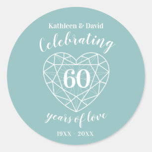 Diamond celebrating 60 years of love stickers