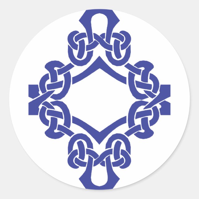 Diamond Celtic Knotwork Classic Round Sticker (Front)