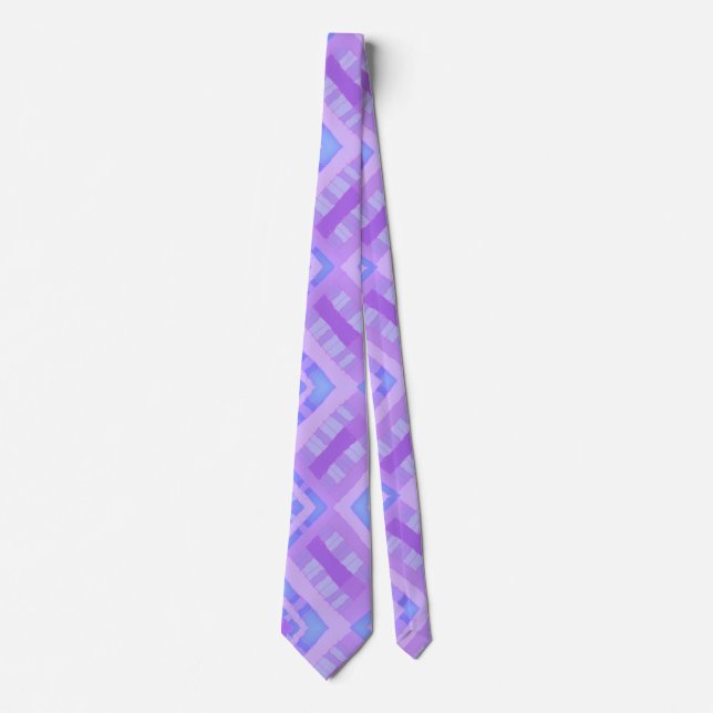 Diamond Check Patchwork - Lilac Blue 1 Tie (Front)