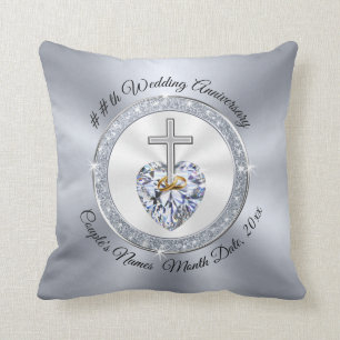 Diamond Christian Anniversary Gifts for ANY YEAR Throw Pillow
