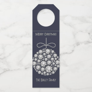 Diamond Christmas Ornaments Bottle Hanger Tags