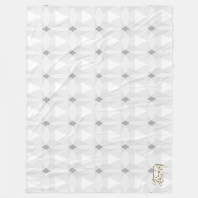Diamond Circle White Fleece Blanket (Front)
