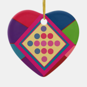 diamond colors ceramic ornament