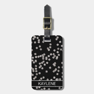 Diamond Confetti Personalized Luggage Tag