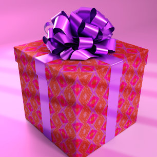 Diamond Crayon Texture Pink Purple Orange  Wrapping Paper
