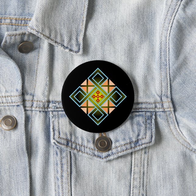 Diamond Crosses 3 Inch Round Button (In Situ)