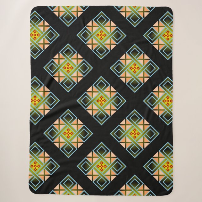 Diamond Crosses Sherpa Blanket (Front)