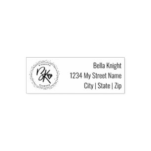 Diamond Custom Made Company Logo Return Address Self-inking Stamp