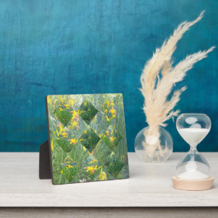 Diamond Cut Yellow Lily Field Geometrical Design, Plaque