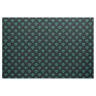Diamond - Cyan on Black Fabric