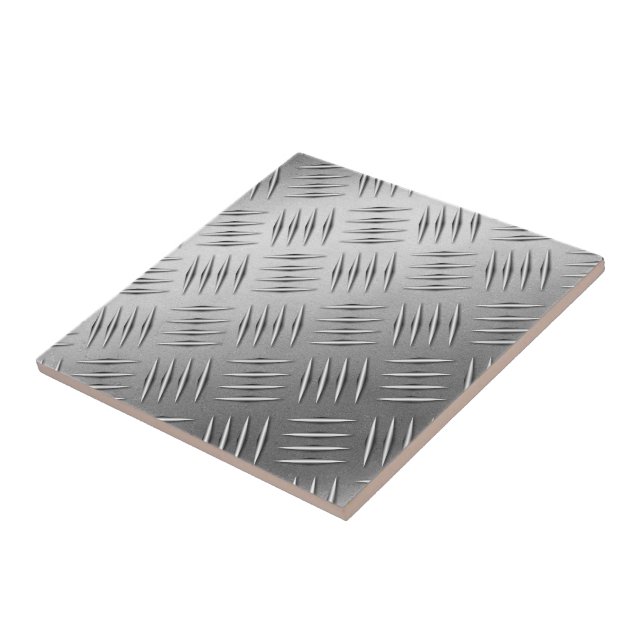 Diamond Deckplate on Worn Steel Tile (Side)
