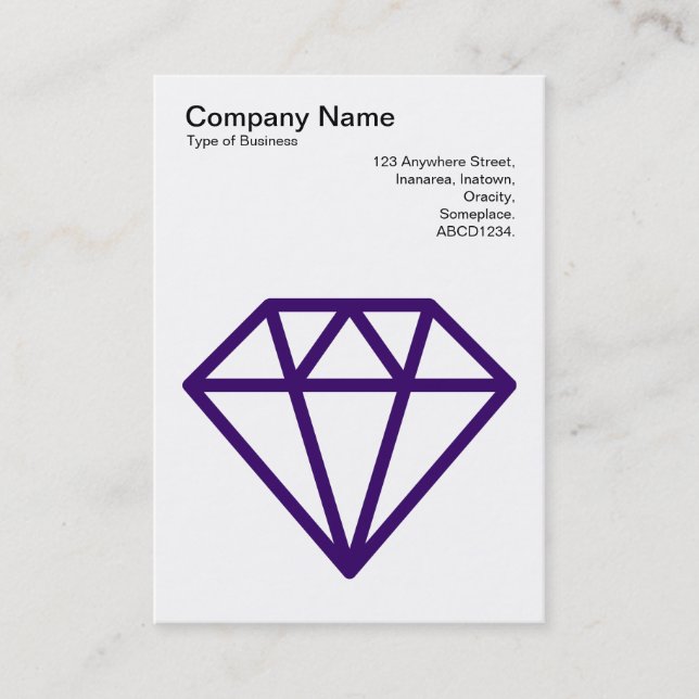 Diamond - Deep Purple on White Business Card (Front)
