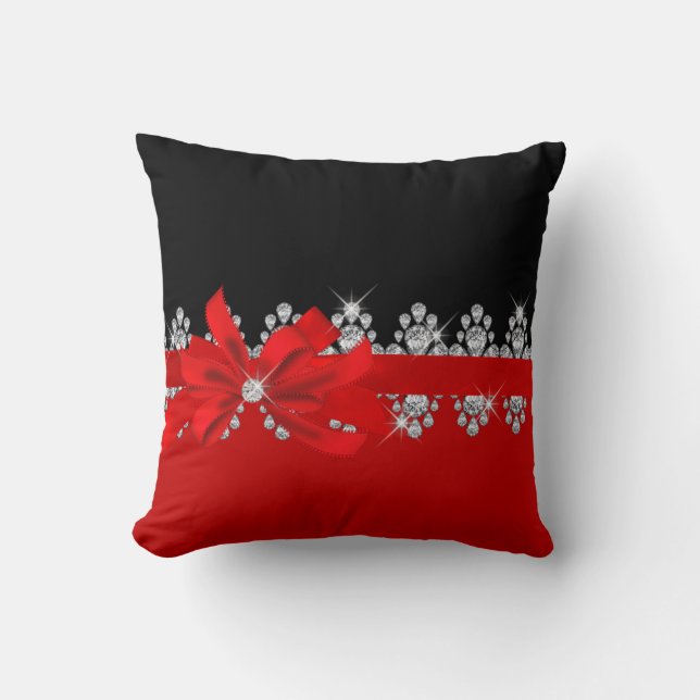 Diamond Delilah (Red) Throw Pillow (Front)