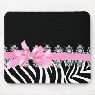 Diamond Delilah Zebra (Pink) Mouse Pad