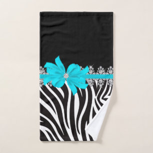 Diamond Delilah Zebra (Teal) Bath Towel Set