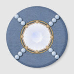 Diamond Denim and Pearls Magnet<br><div class="desc">Simulated jewels. Diamond and pearls set on denim background.  Great party favour for a western theme wedding!   From the "Western Wedding" Collection at www.zazzle.com/RanchLady*</div>