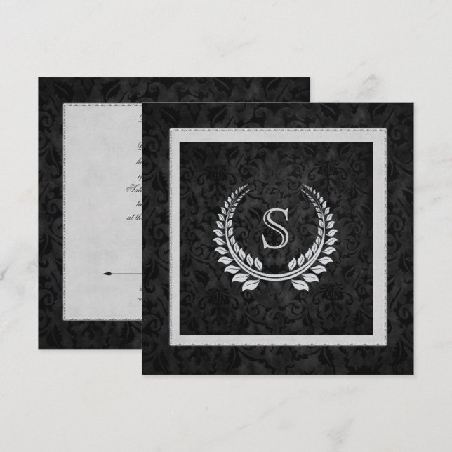 Diamond Design on Damask Invitation (Front/Back)