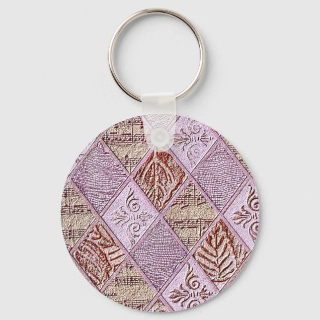 Diamond Designs In Pinks Keychain (Front)
