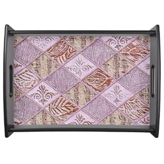 Diamond Designs In Pinks Serving Tray