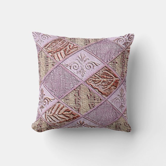 Diamond Designs In Pinks Throw Pillow (Front)