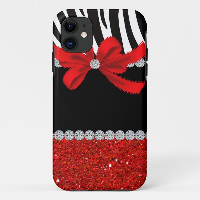 Diamond Diva (red glitter) Case-Mate iPhone Case (Back)