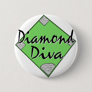 Diamond Diva Softball 2 Inch Round Button