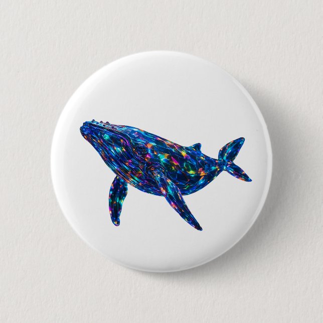 Diamond Dolphin - Vibrant Art 2 Inch Round Button (Front)