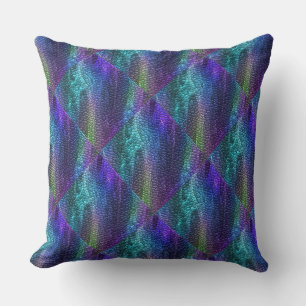Diamond Dragon Skin Mosaic Tiles Throw Pillow