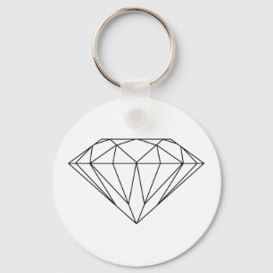 Diamond Drawing Black and White Modern Keychain