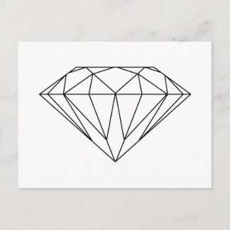 Diamond Drawing Black and White Modern Postcard