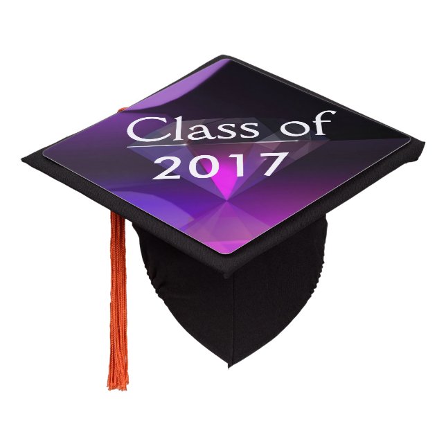 Diamond Dreams Purple Class of Graduation Cap Topper (Angled)