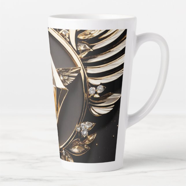 **"Diamond Elegance: Luxe Latte Mug"** Mug (Right)
