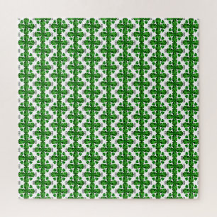Diamond & Emerald Gemstone Art, Green Jigsaw Puzzle