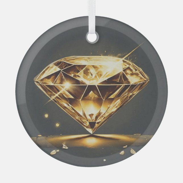 Diamond-Encrusted Glass Ornament (Front)